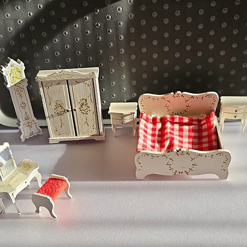 Puppenhaus set bett schrank - puppenhaus,