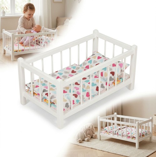 Weißes holz puppenbett mit - weißes,