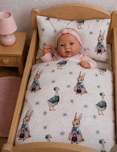 Puppenbettwäsche hase gans - hase,