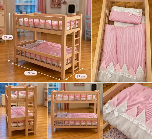 Puppen etagenbett aus holz - holz, mit