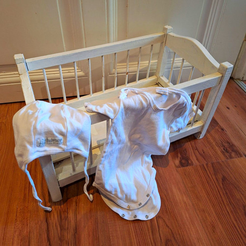 Weiß holz puppenbett wiege - weiß,