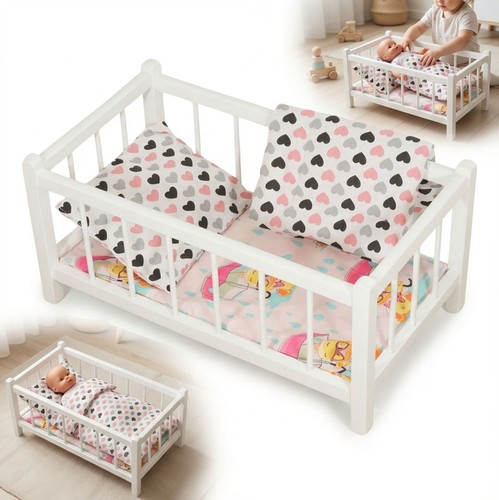 Weißes holz puppenbett mit - weißes,