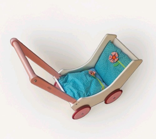 Haba puppenwagen weiß - puppenwagen, weiß-rosa