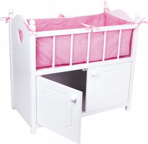 Puppenbett aus holz mit - puppenbett,