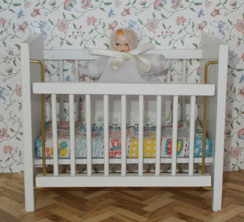 Gitter bett weiß - weiß, mit